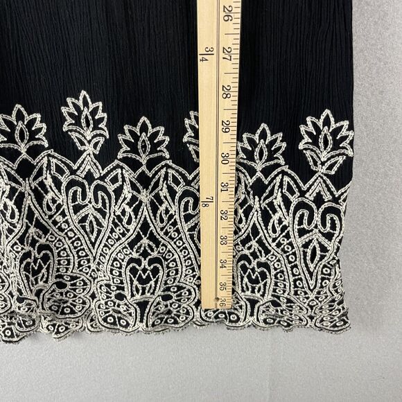 Sundance Embroidered Dress Womens Large Black Palace Bell Sleeve Peasant Boho - Picture 9 of 15